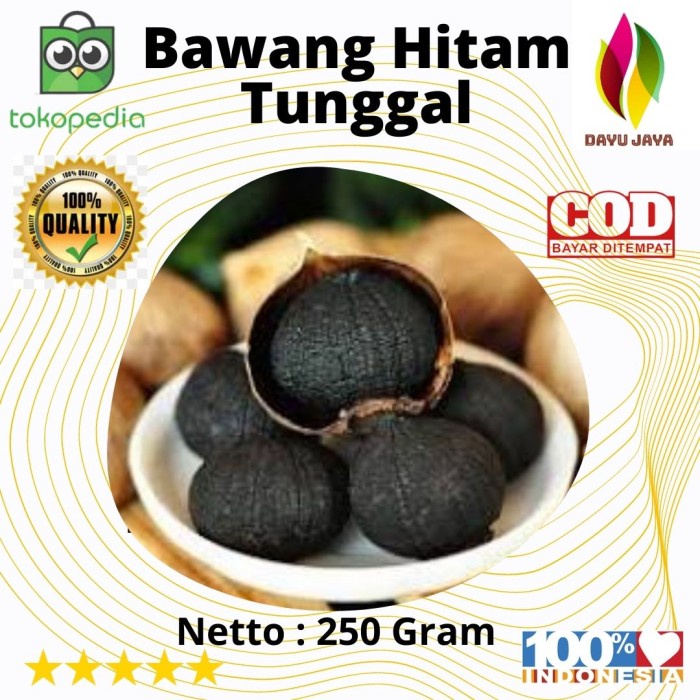 Jual Black Garlic Bawang Putih Hitam Tunggal Lanang 250 Gr Murah