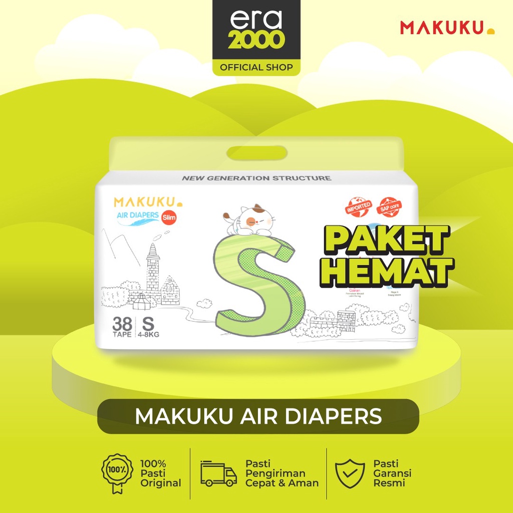 Jual Era Makuku Air Diapers Slim Tape S Popok Bayi Tipis Sap