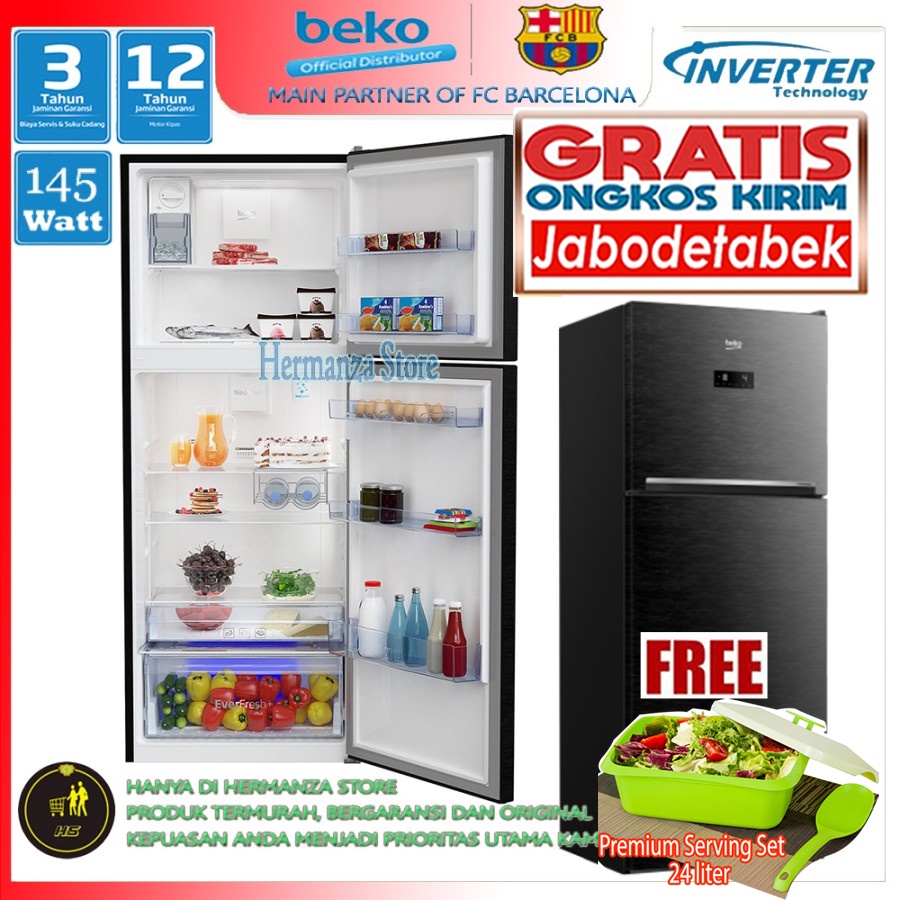 Jual Kulkas 2 Pintu Inverter 470 Liter BEKO RDNT470E50VZWB FREE ONGKIR