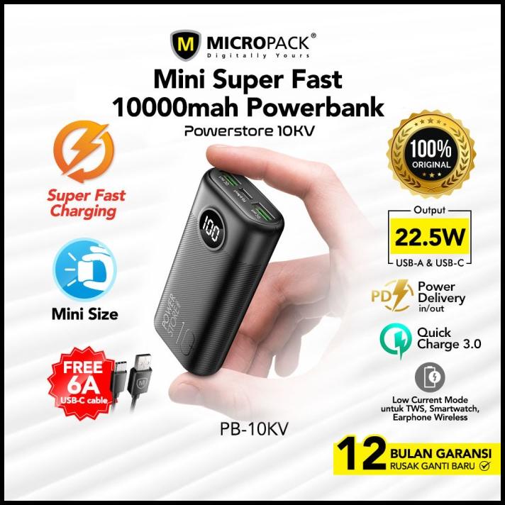 Jual Micropack Powerbank 10000 Mah Vooc With Pd 3 0 Qc 3 0 Pb 10Kv