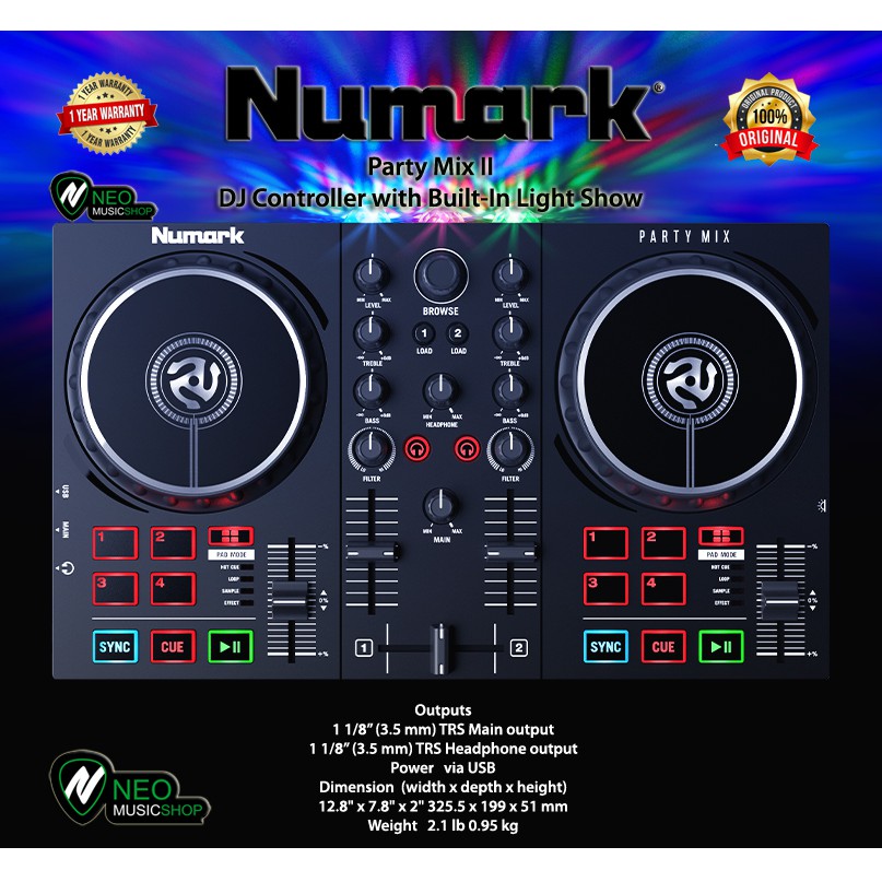 Jual Numark Party Mix Mk2 DJ Controller With Built In Soundcard