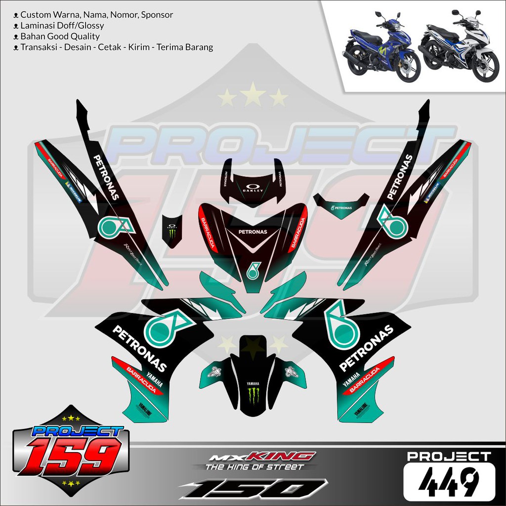 Jual Sticker Decal Jupiter MX King 150 Project 449 Petronas Livery