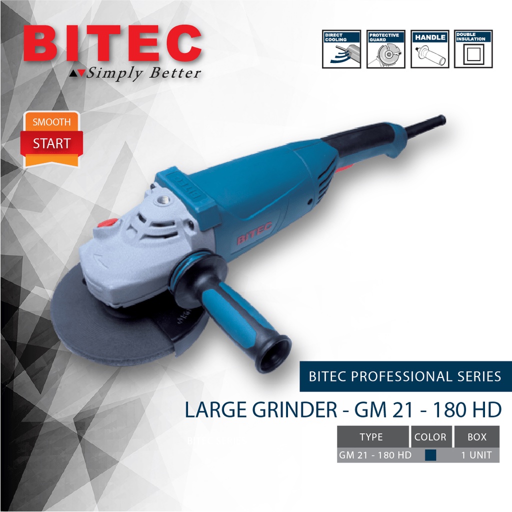 Jual BITEC MESIN GERINDA TANGAN BESAR LARGE GRINDER GM 21 180 HD