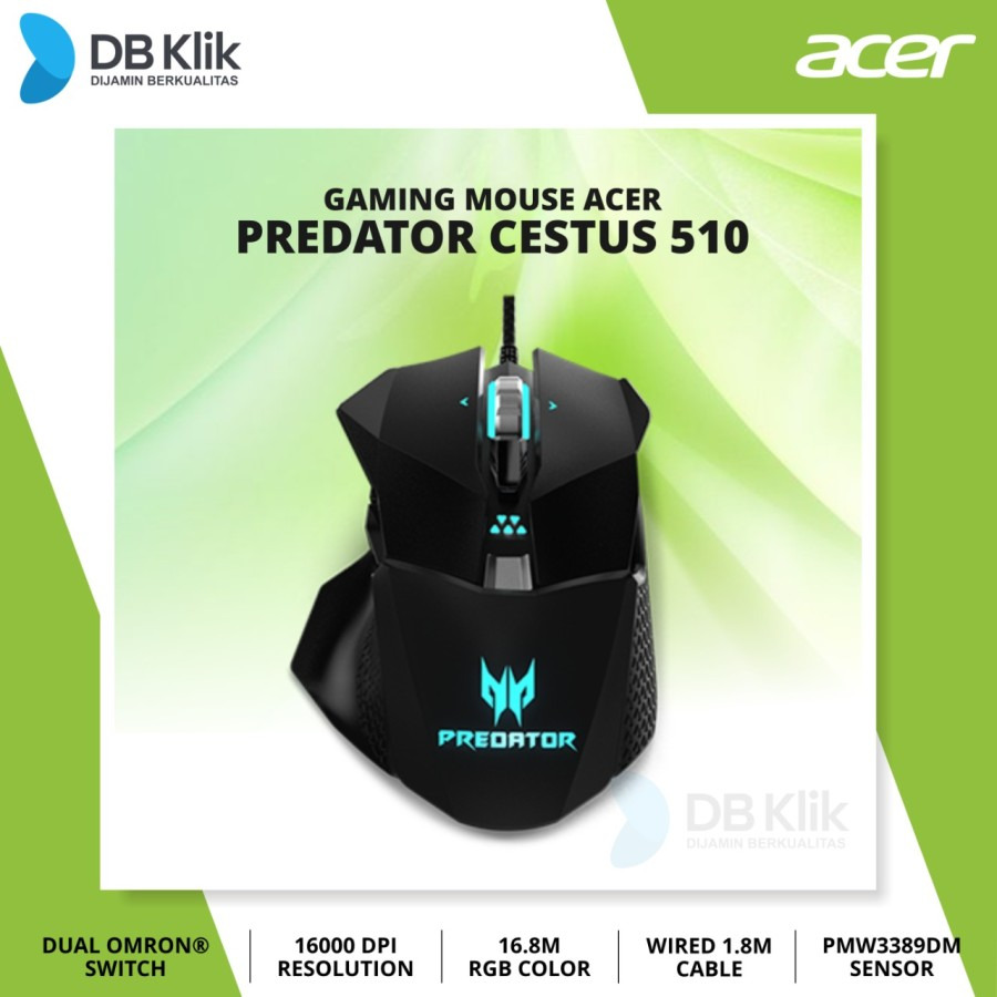 Jual Mouse Gaming Acer Predator Cestus 510 RGB Wired 16000 DPI