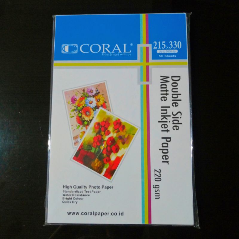 Jual Kertas Inkjet F Gsm Dua Sisi Coral Double Side Matte Inkjet