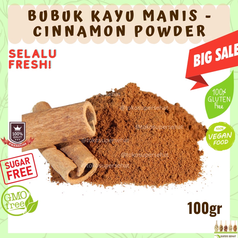 Jual CINNAMON POWDER 100 Gram KAYU MANIS BUBUK ORGANIK Bubuk Kayu