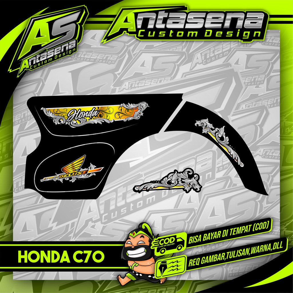 Jual Striping C70 Racing Herex Stiker Motor Variasi Honda C70 Ulung