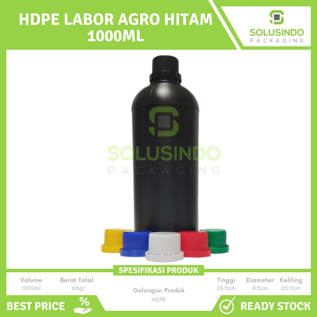 Jual Botol Plastik Agro Labor Hitam Ml Liter Hdpe Minimal