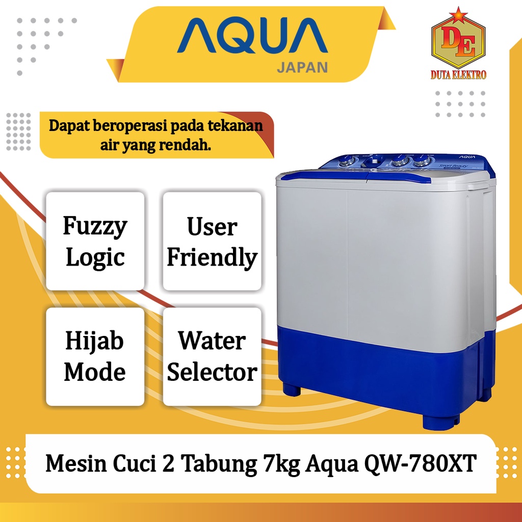 Jual Mesin Cuci 2 Tabung 7kg Aqua QW 780XT Shopee Indonesia