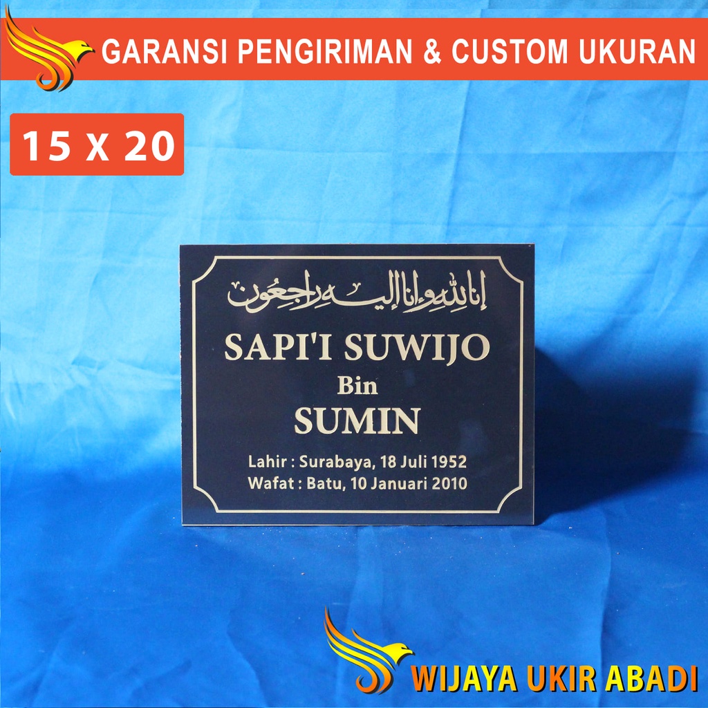 Jual Prasasti Tulisan Ukir Nama Batu Nisan Nissan Maesan Kijing Granit