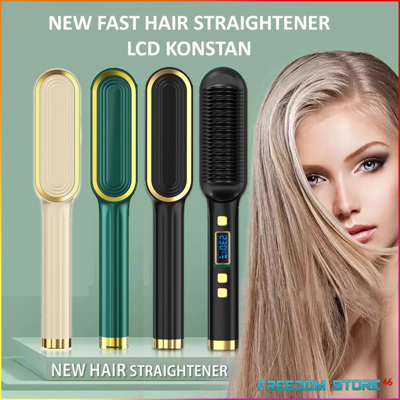 Jual CATOK SISIR PELURUS RAMBUT PTC LCD 2 IN 1 FAST HAIR STRAIGHTENER