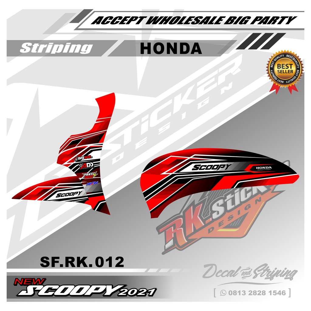 Jual Stiker Motor SCOOPY 2021 2022 Stiker Striping Hologram Variasi