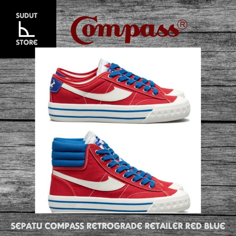 Jual Sepatu Compass Retrograde High Low Red Blue Retailer Shopee