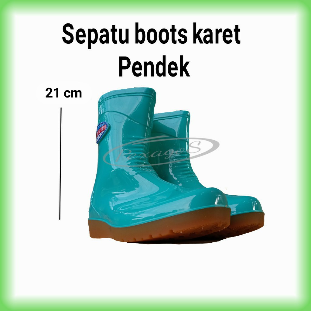 Jual AP BOOTS WANITA PENDEK SEPATU HUJAN ANTI AIR SEPATU BOAT KARET