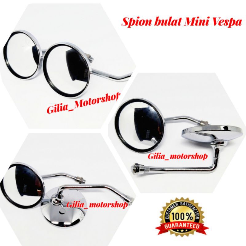 Jual Spion Vespa Bulat Chrome Tangkai Pendek Honda Dan Yamaha Bulat