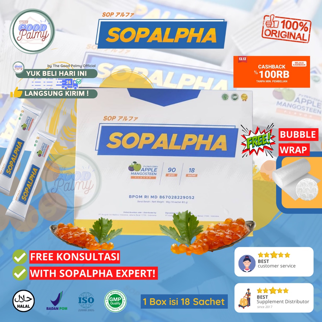 Jual SOPALPHA 1 BOX ISI 18 SACHET BPOM HALAL BIOBOOST SOP ALPHA SOPALPA