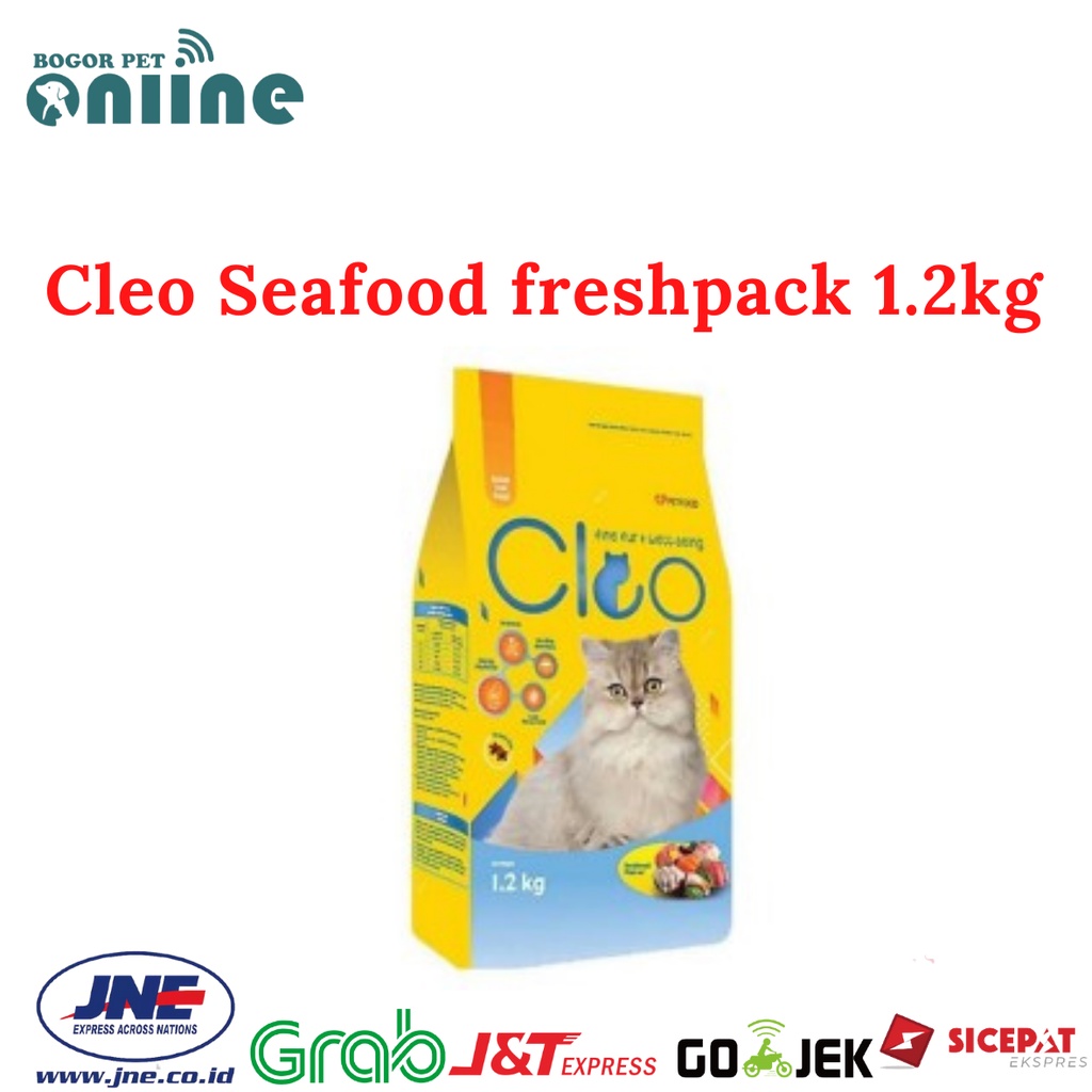 Jual Cleo Seafood Adult Cat Food 1 2kg Makanan Kucing Kering