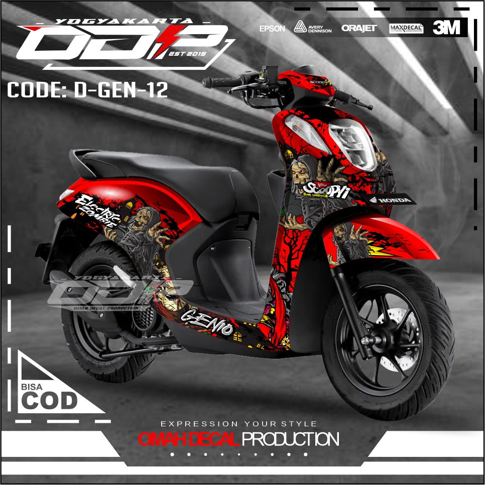 Jual Decal Genio New Full Body Dekal Motor Genio All New