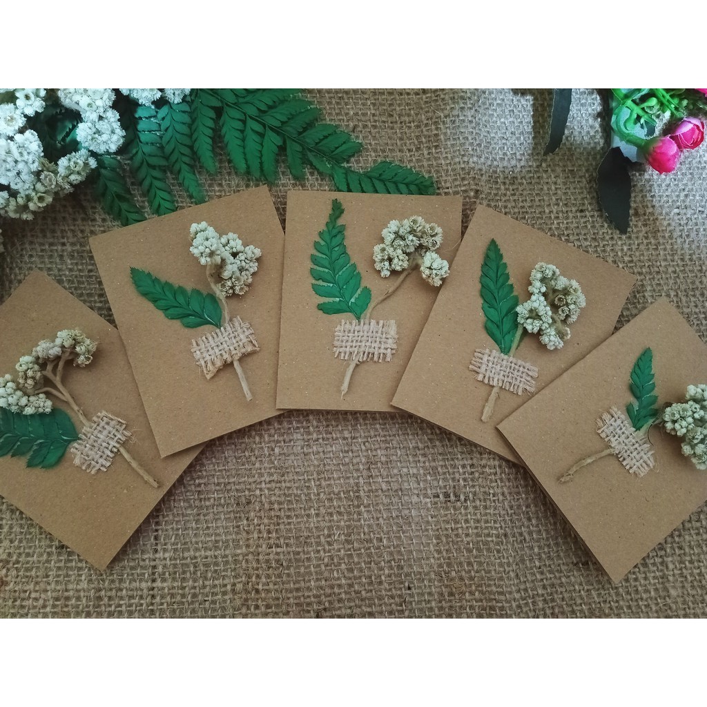 Jual Kartu Ucapan Greeting Card Dried Flower Kartu Ucapan Bunga