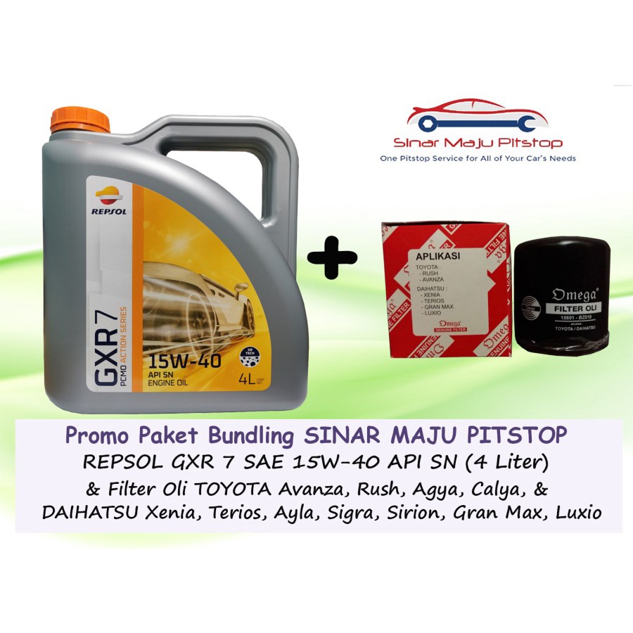 Jual Paket Bundling Oli Repsol Gxr W Api Sn Original Liter