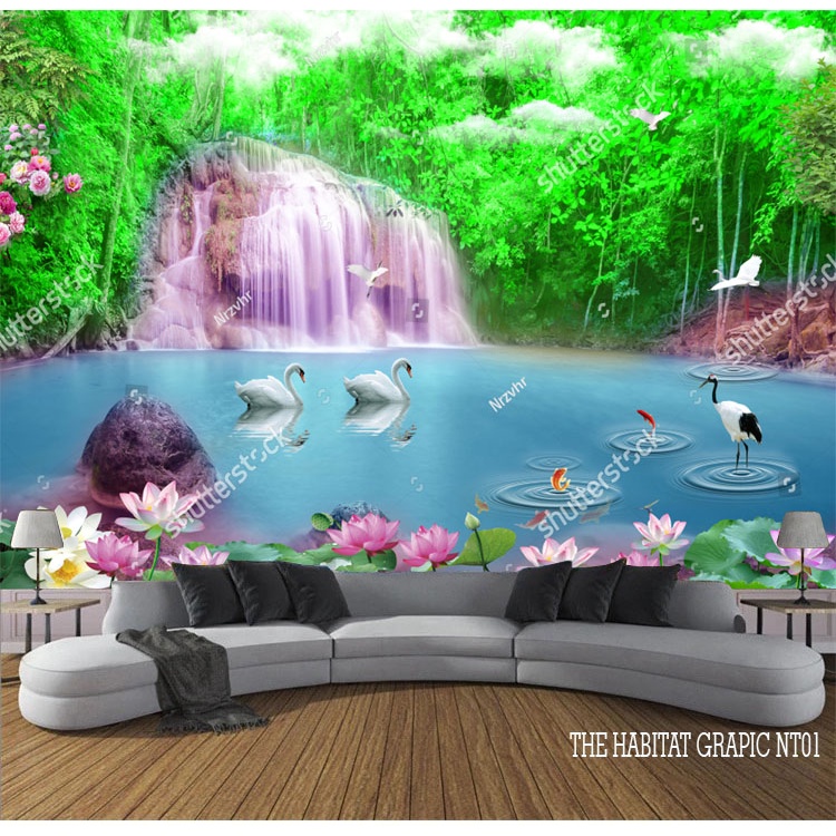 Jual Wallpaper Dinding Pemandangan Alam 3d Wallpaper Air Terjun