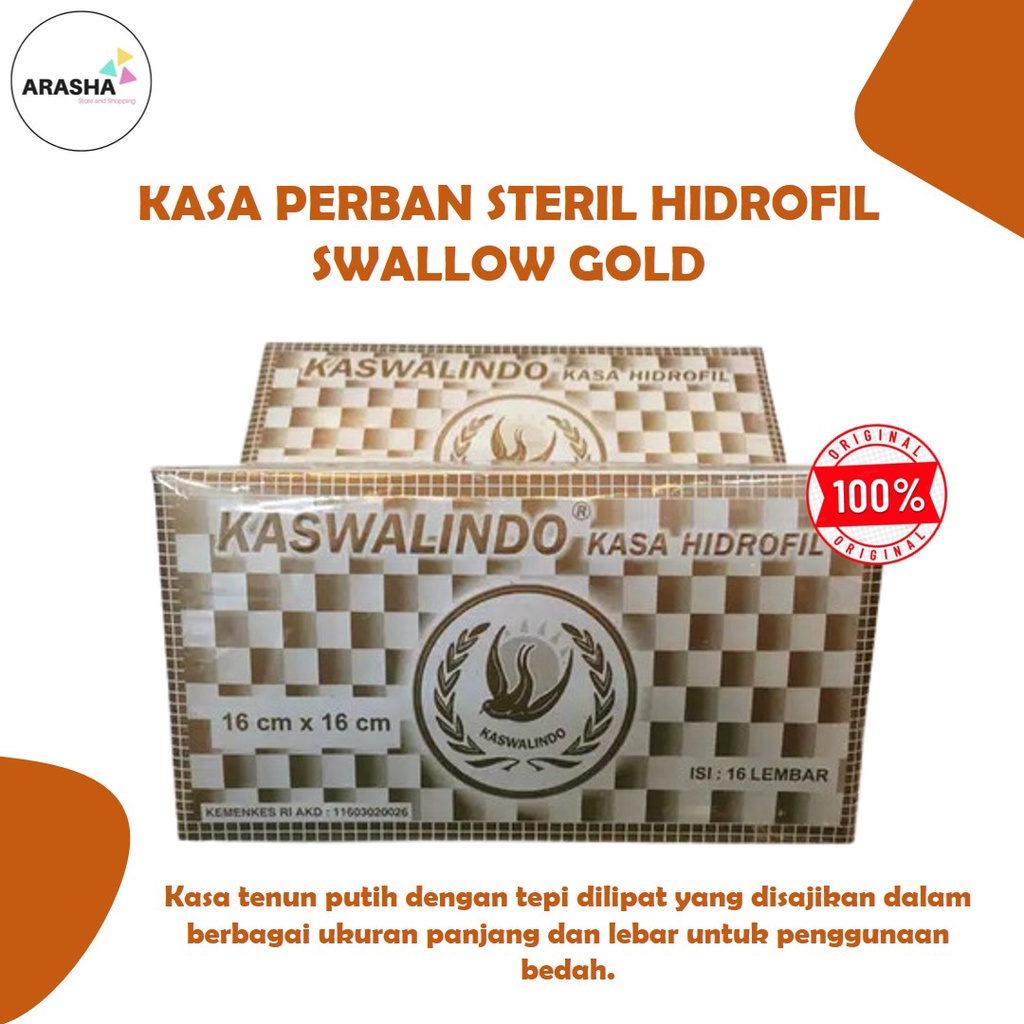 Jual Kasa Perban Steril Hidrofil Swallow X Box Isi Lembar Emas