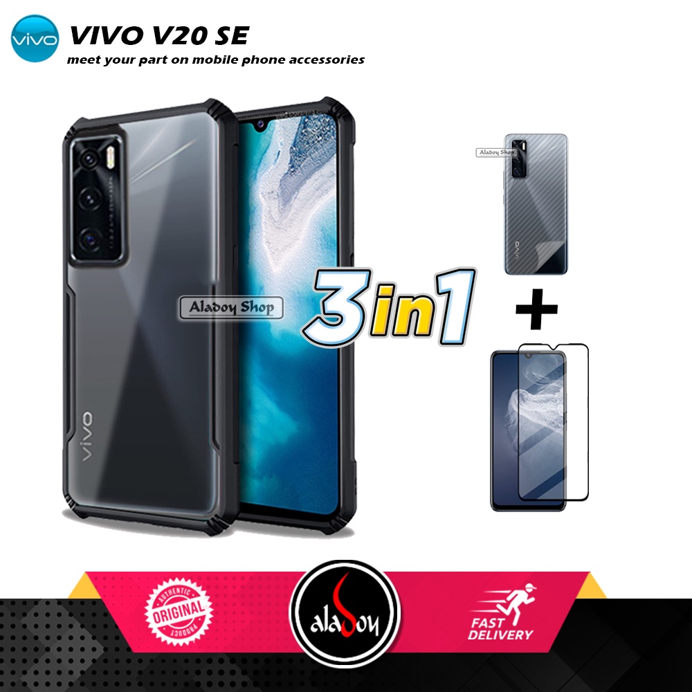 Jual Case VIVO V20 SE Armor Fushion Transparent Casing Tempered Glass