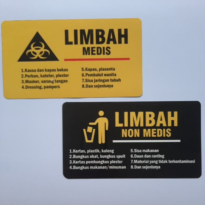 Jual Stiker Limbah Medis Limbah Dan Limbah Non Medis Stiker Tempat