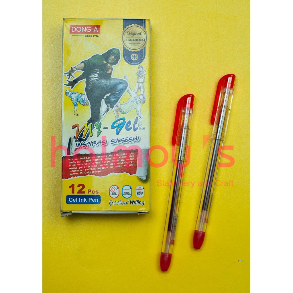 Jual PULPEN CAIR GEL DONG A MY GEL 0 5 MM MERAH PER PCS Shopee