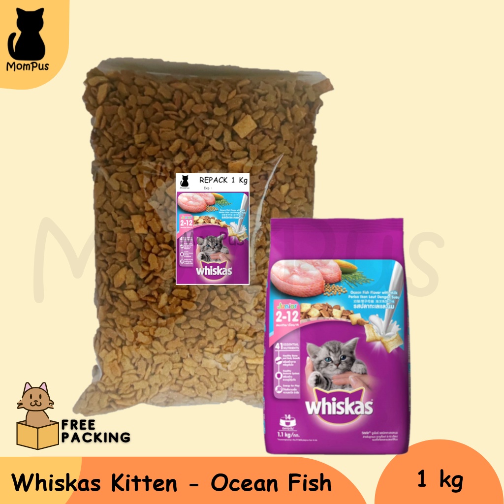 Jual Whiskas Junior KITTEN 1kg Ocean Fish REPACK 1kg Dry Food Makanan