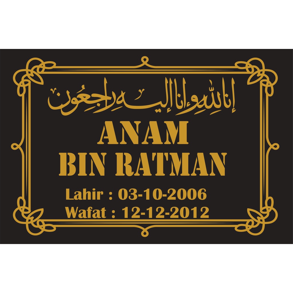 Jual Satu Hari Jadi Nama Batu Nisan Bahan Akrilik Nama Makam