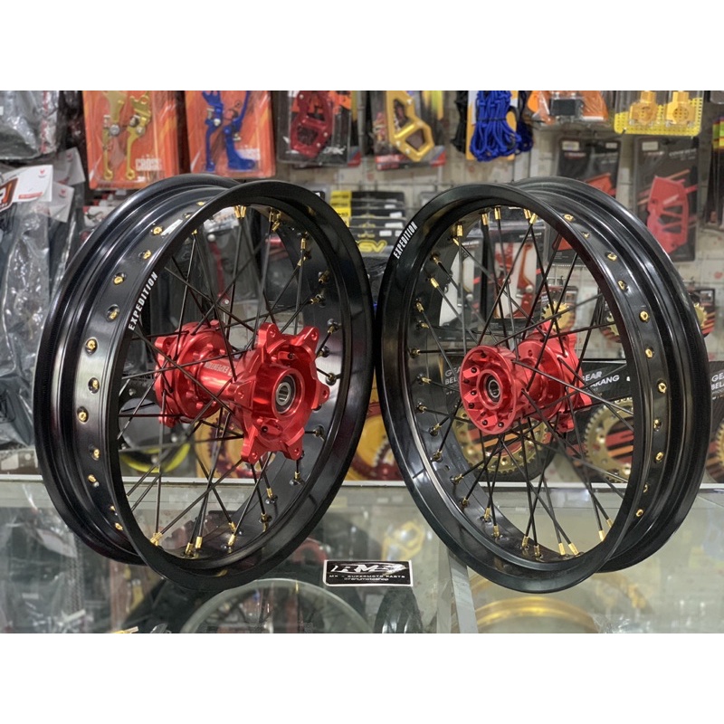 Jual WHEELSET SUPERMOTO TANPA BAN HONDA CRF150L WR155R KLX DTRACKER