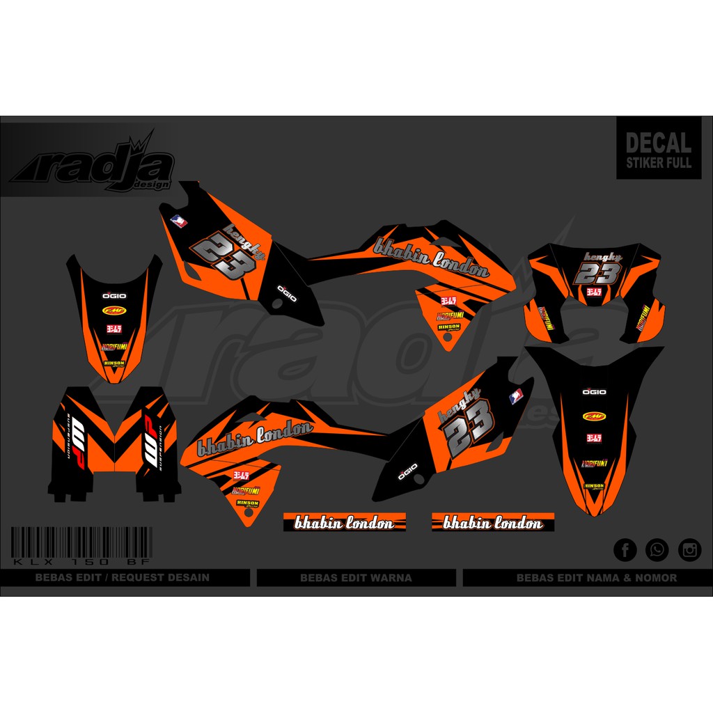 Jual DECAL STICKER KLX BF 004 DEKAL STIKER G SE EXTREME FULLBODY 2016