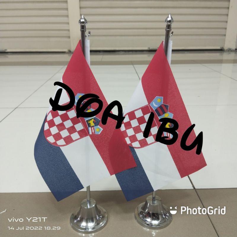 Jual Best Seller Tiang Stenlis Meja Bendera Croasia Kroasia Ready Stock