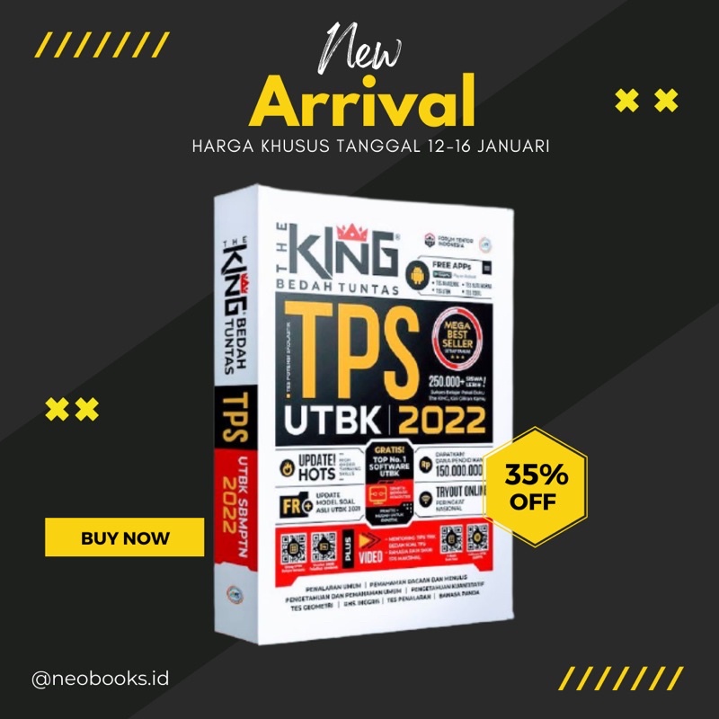 Jual THE KING BEDAH SOAL DAN MATERI TPS UTBK 2022 BUKU TERBARU UTBK