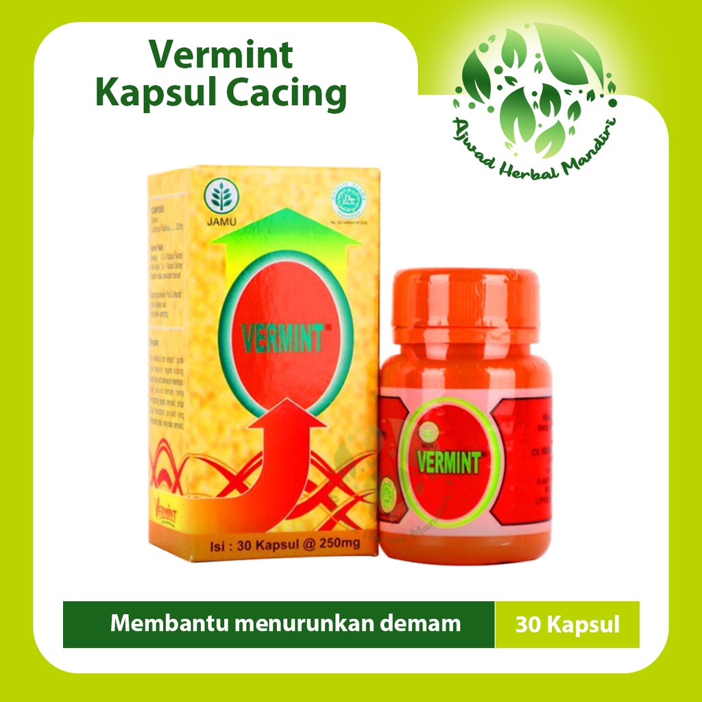 Jual Obat Kapsul Cacing Vermint 30 Kapsul Asli Original Murah Ekstrak