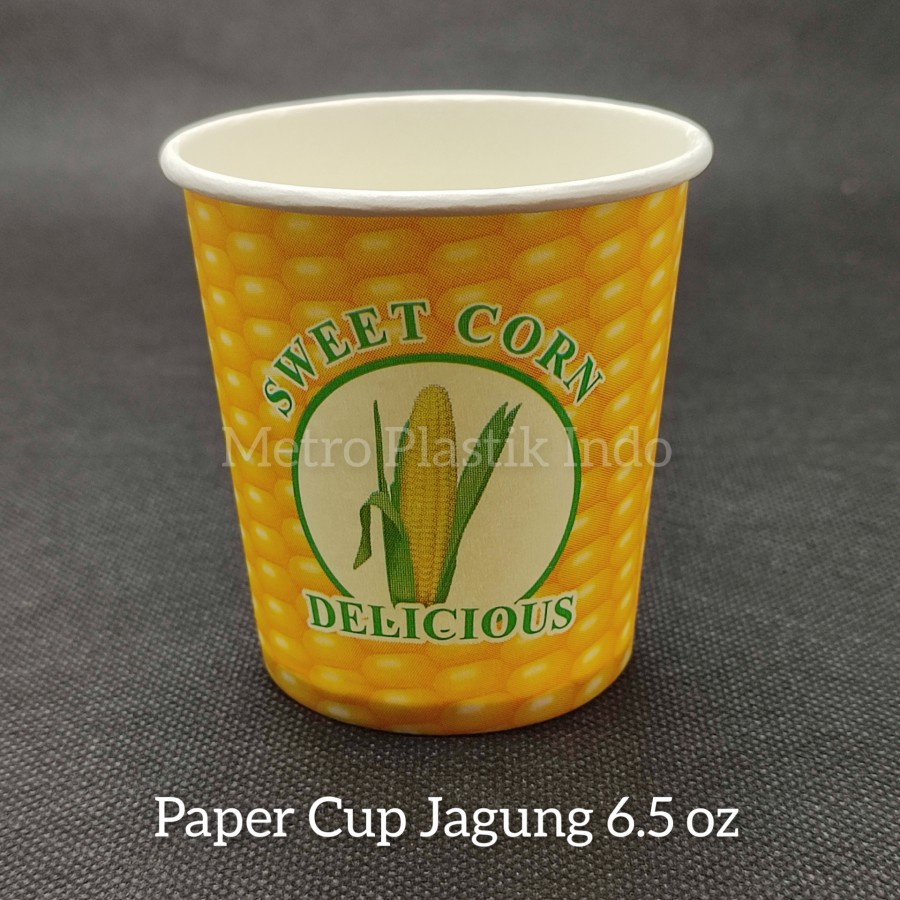 Jual Paper Cup 6 5 Oz Gelas Kertas Motif Jagung 6 5oz Isi 50pcs