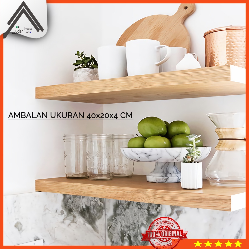 Jual Rak Dinding Ambalan Ukuran 40x20x4cm Floating Shelf Ambalan