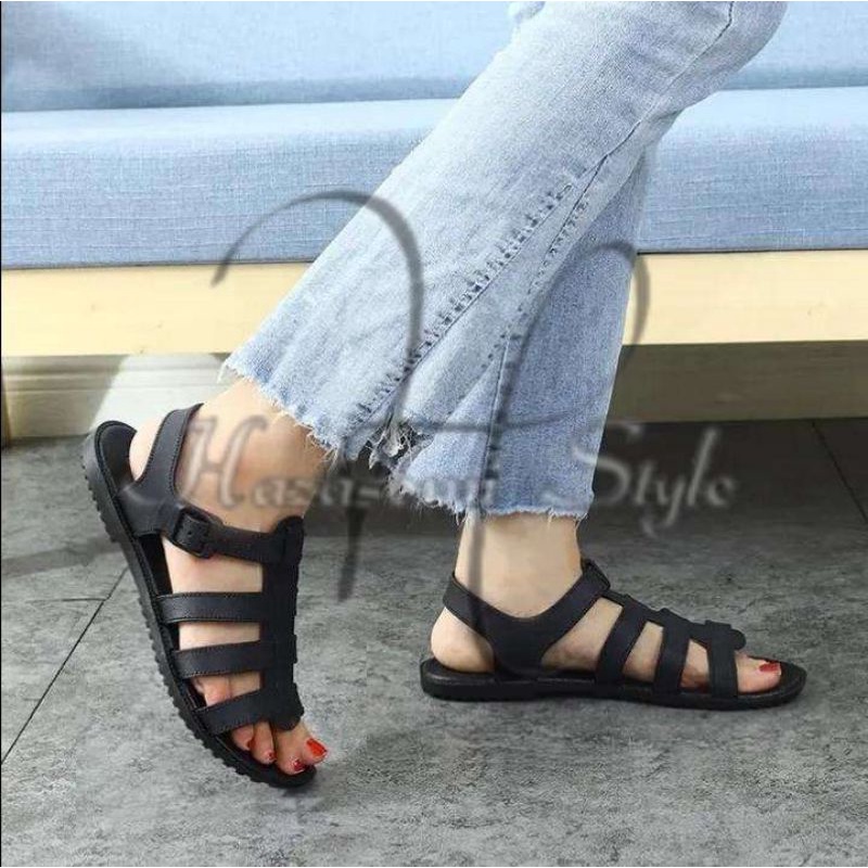 Jual Hazasomi Style Natasha Flip Flop Mini Heels Gladiator Sandal