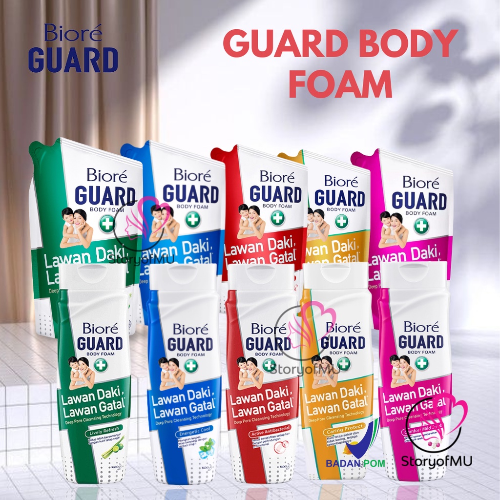 Jual Storyofmu Biore Guard Body Foam Comfort Mild Scrub Lively