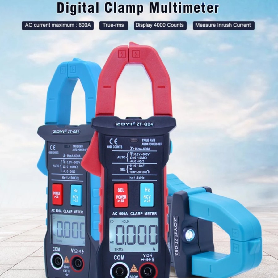 Jual Zotek ZT QB4 Digital Smart Clamp Meter Multimeter Tang Ampere NVC