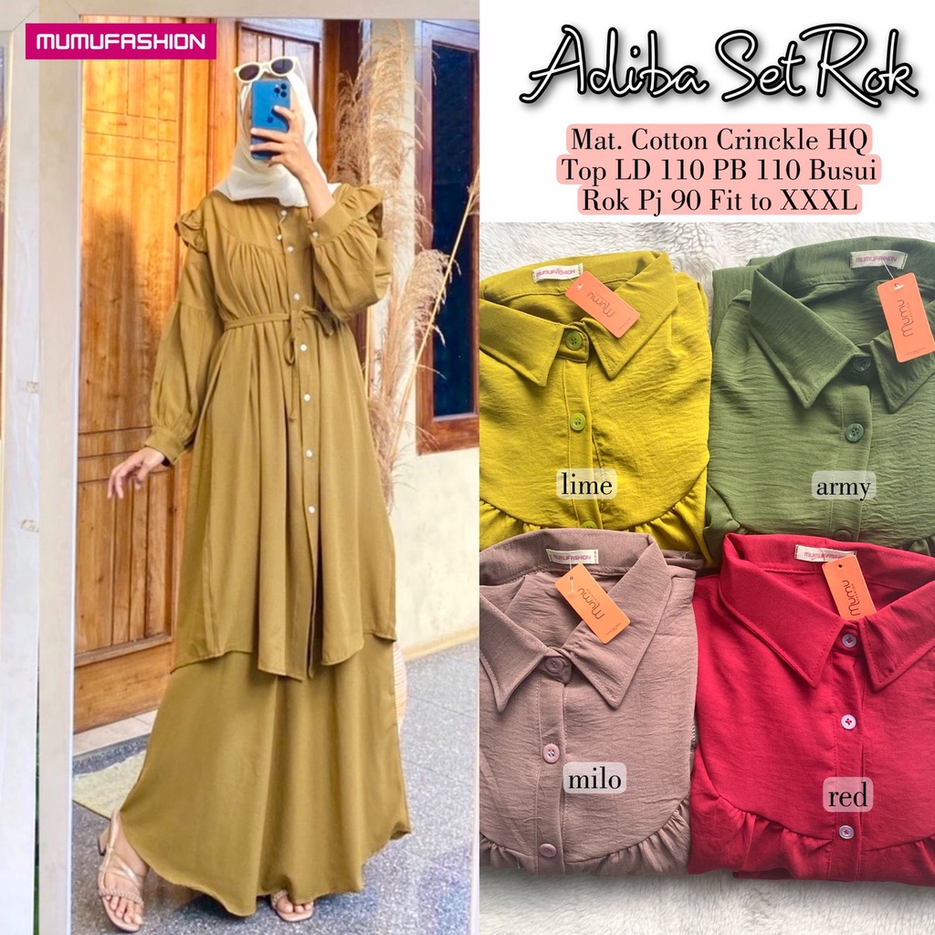 Jual Ajr Adiba Set Rok Setelan Baju Tunik Dan Rok Wanita Terbaru