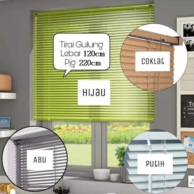 Jual Tirai Jendela Kaca Gorden Tarik Horizontal Venetian Blind