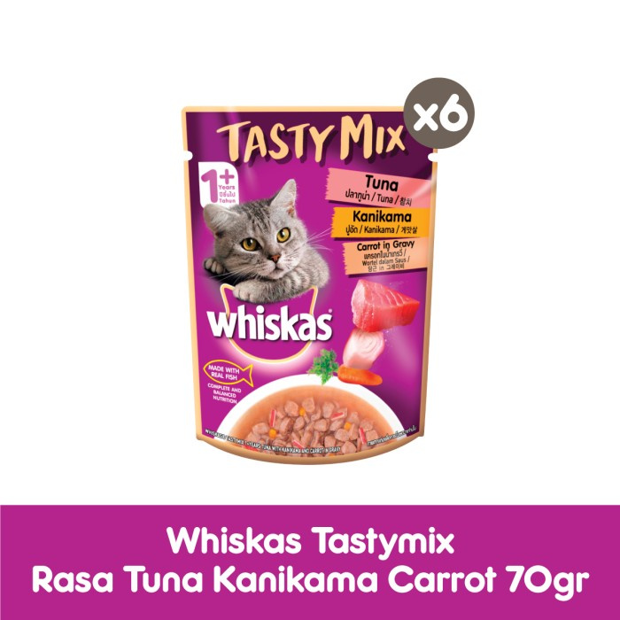 Jual Whiskas Pouch Tasty Mix Tuna Kanikama Gr Shopee Indonesia