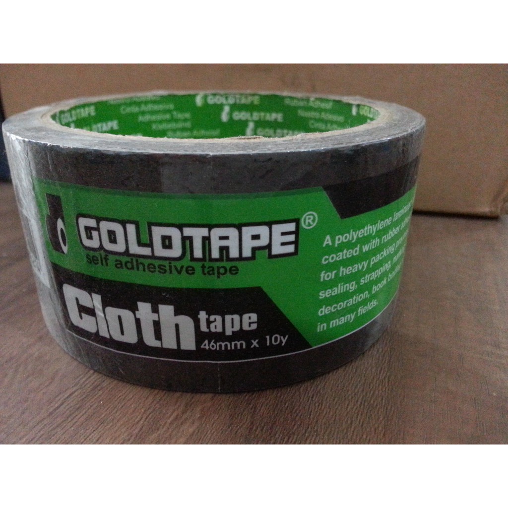 Jual Isolasi LAKBAN HITAM TEBAL Green Merk Goldtape Lengket Rekat