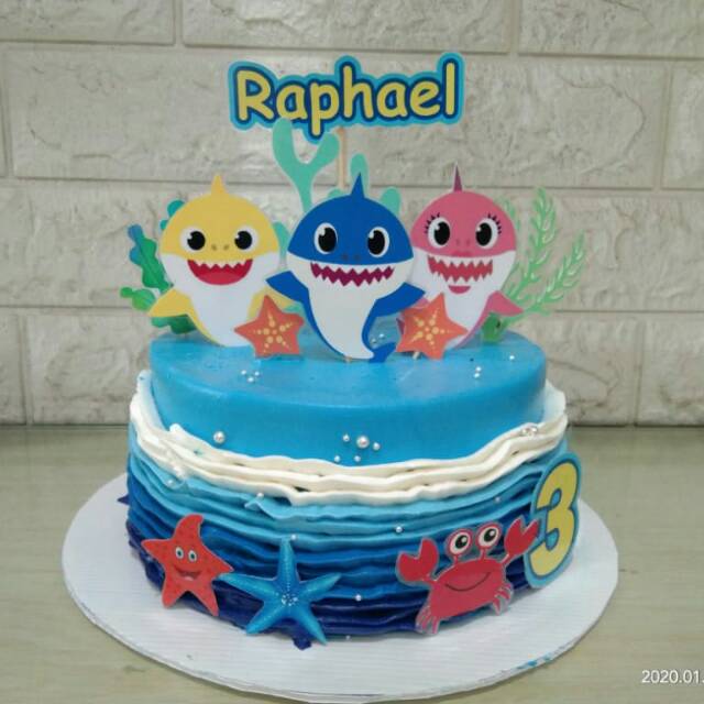 Jual Baby Shark Kue Ulang Tahun Custom Cake Khitanan Birthday