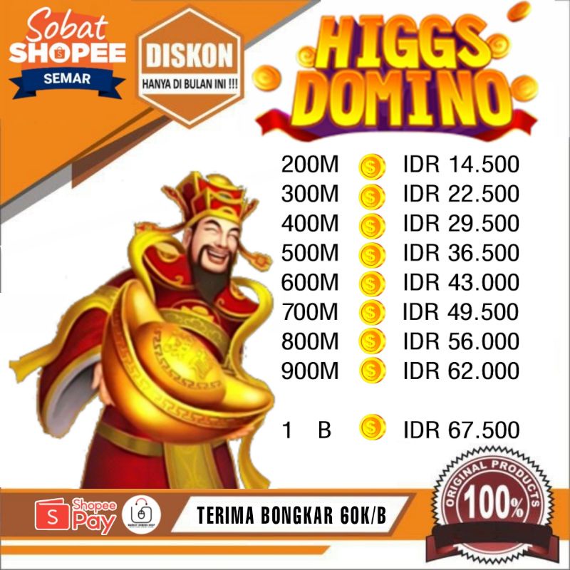 Jual Chip Koin Coin Cip Chips Domino Higgs Island Biasa Emas Higg Hig