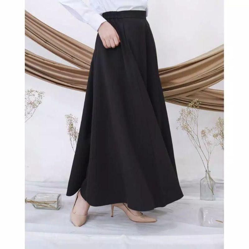 Jual ROK KERJA LINE A HITAM MAXI SKIRT UKURAN L Shopee Indonesia