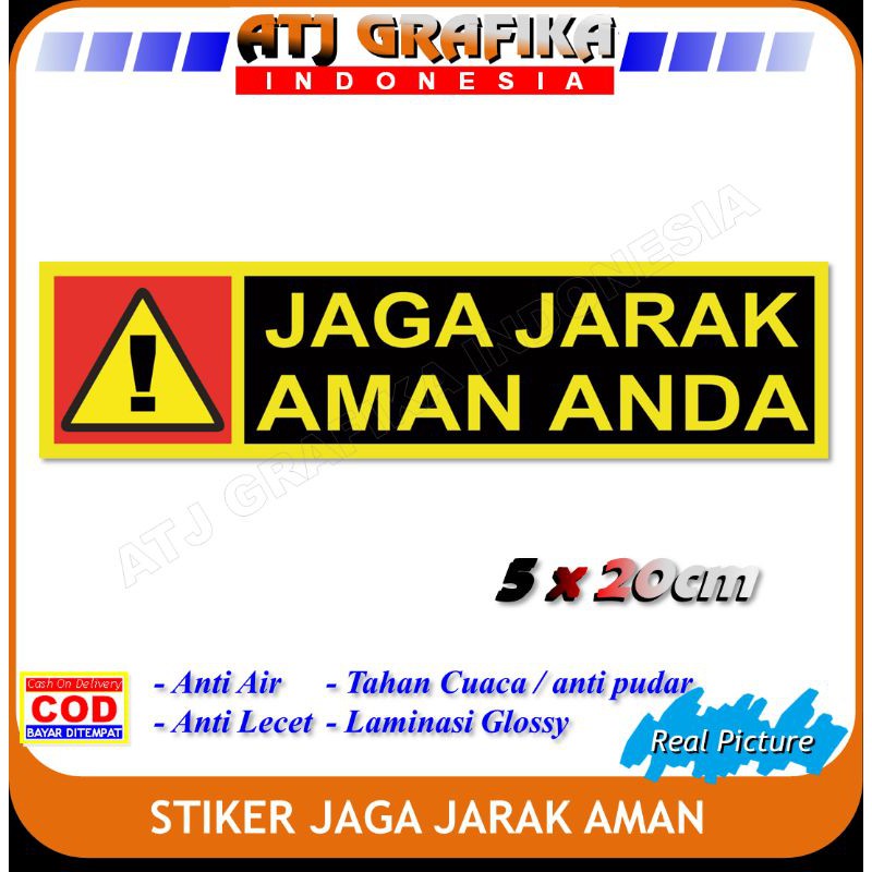 Jual Stiker Jaga Jarak Aman Kendaraan Motor Mobil Sticker Safety Riding