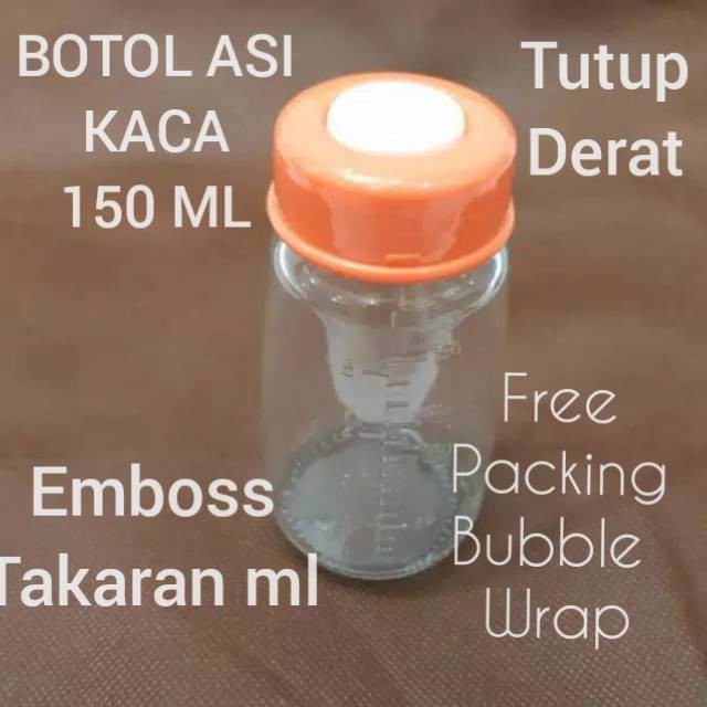 Jual Botol Asi Kaca Asi 150ml Emboss Tutup Orange Botol Susu Kaca